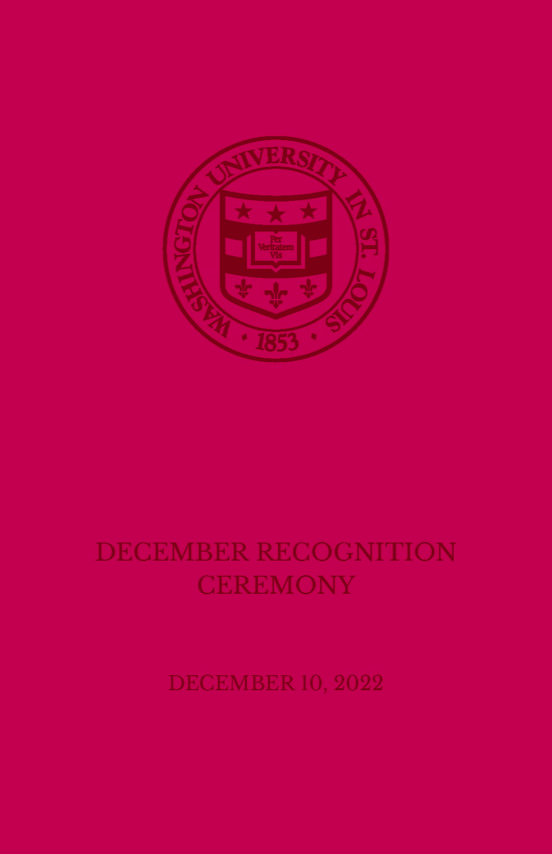 cover of December 2022 program with WashU logo at the top