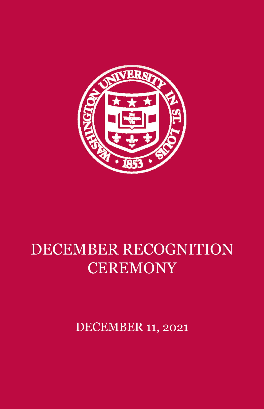December 2021 recognition ceremony cover with December 11, 2021 date